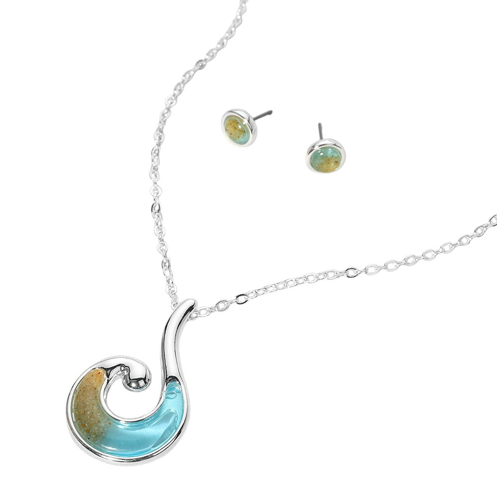Beach Wave Pendant Necklace