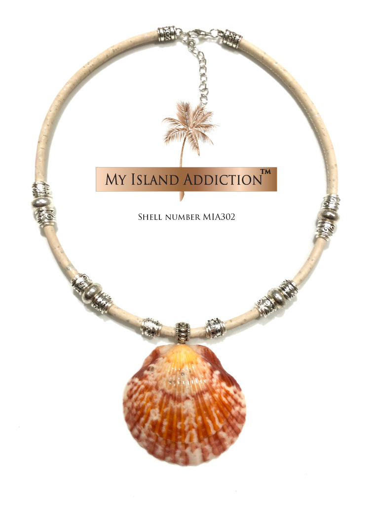 Orange Shell Choker Necklace
