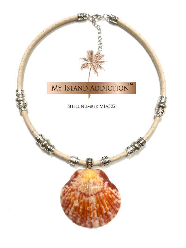 Orange Glow Shell Choker necklace MIA302