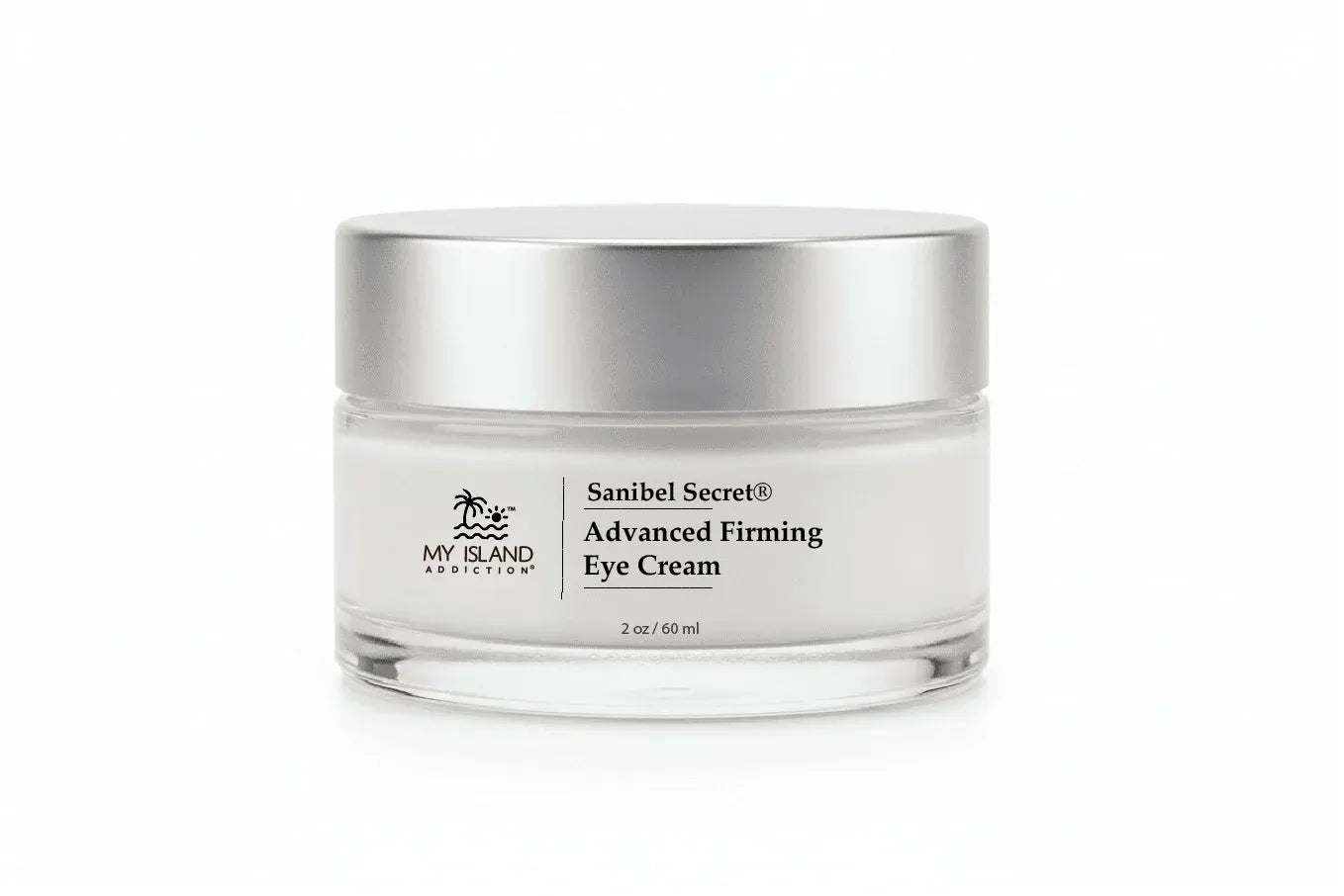 Saniibel Secret Advanced Firming Eye Cream jar on a white background
