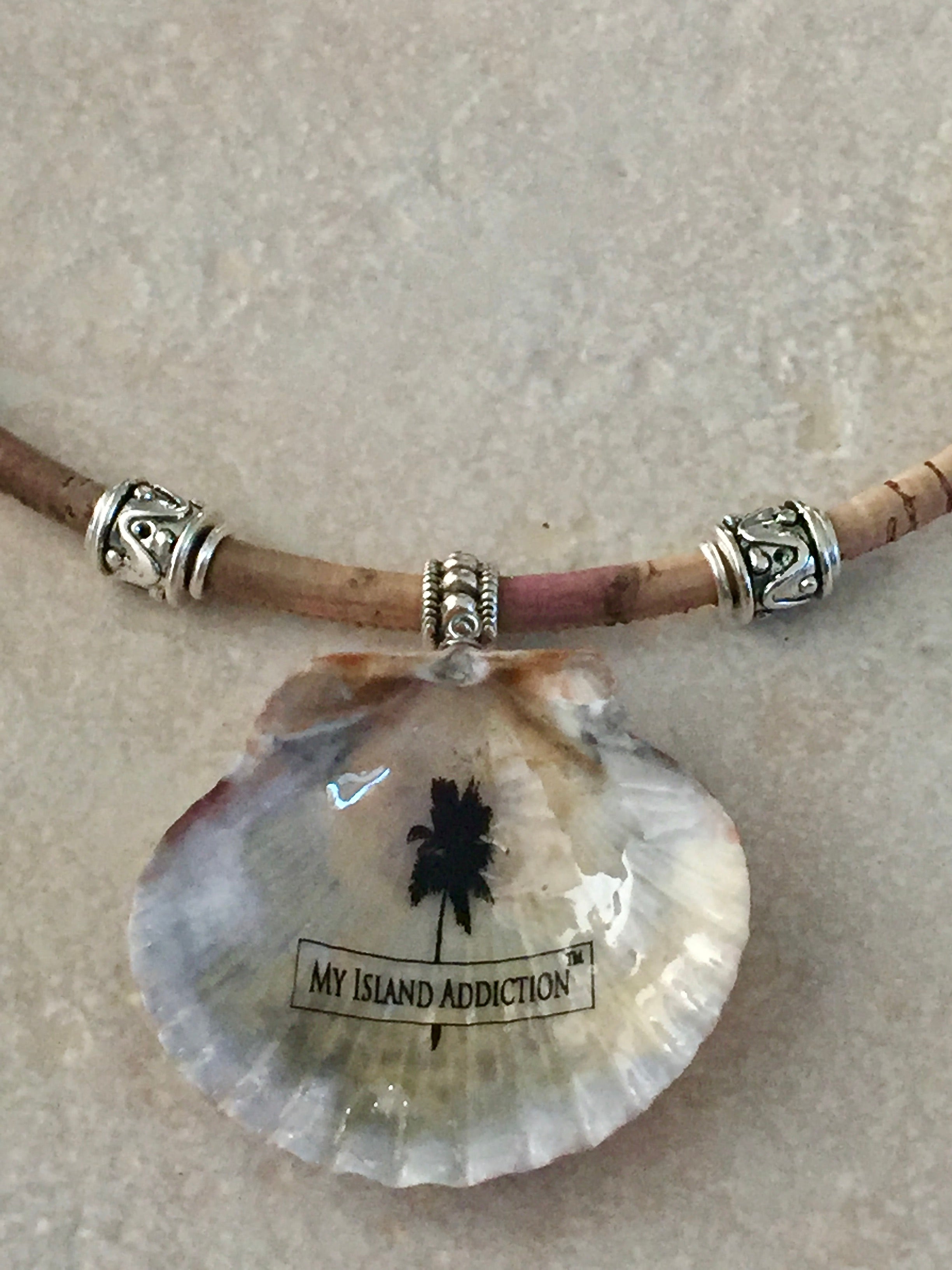 Bamboo Cork Cord Shell choker necklace