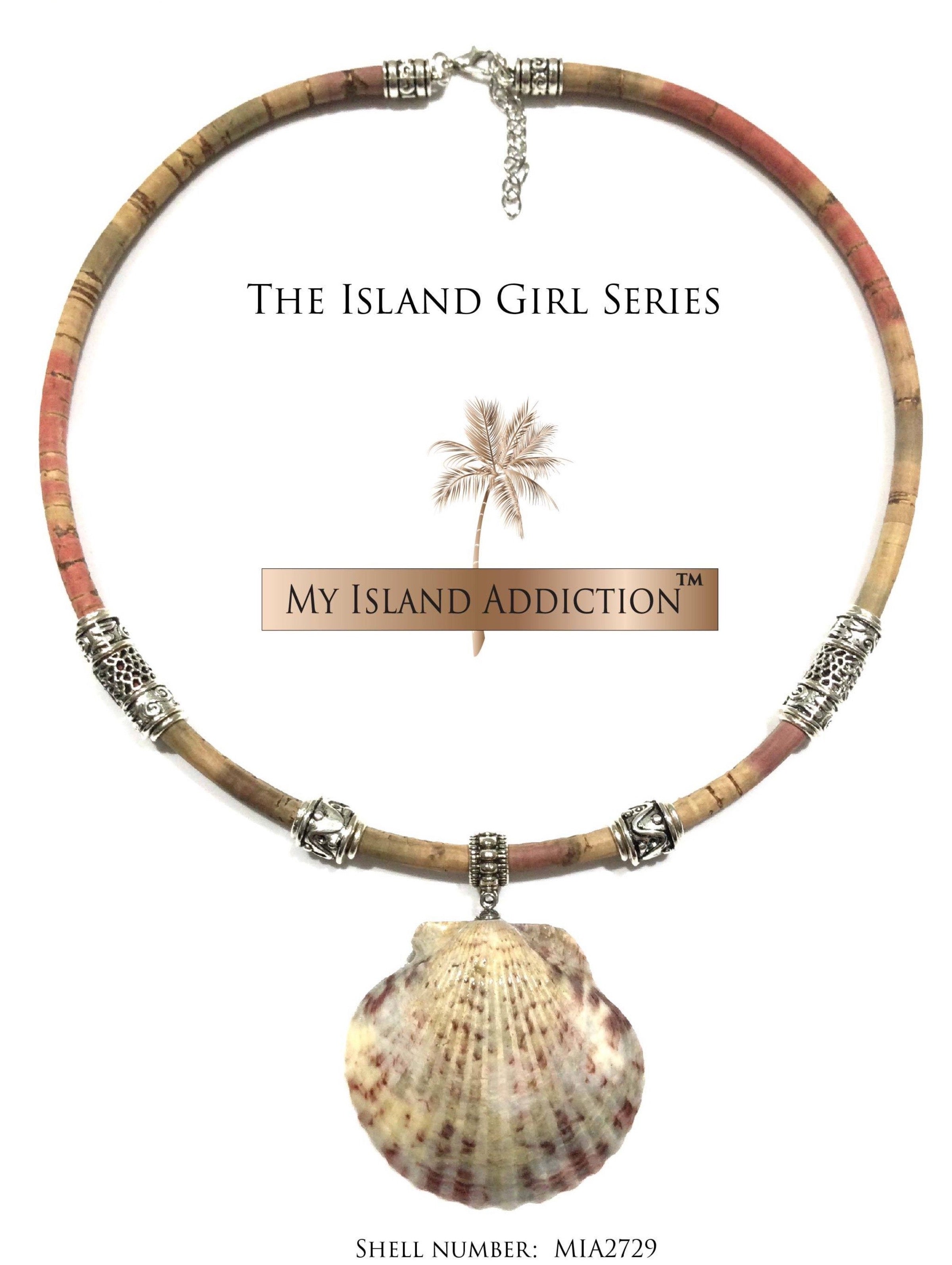 Bambo Cork Cord Shell choker necklace.