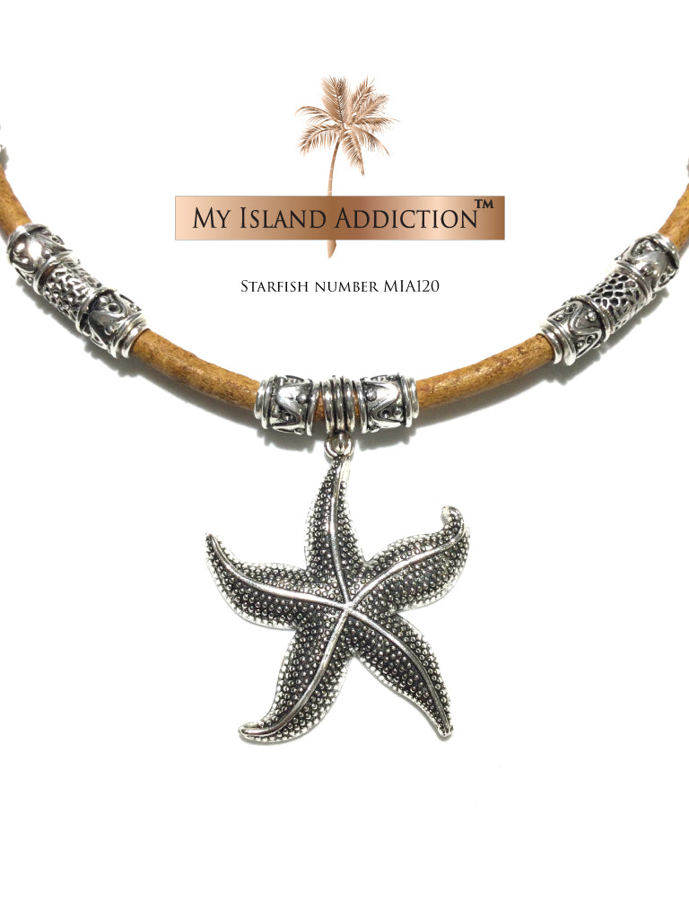 My Island Addiction LLC Leather Choker Starfish Necklace MIA120