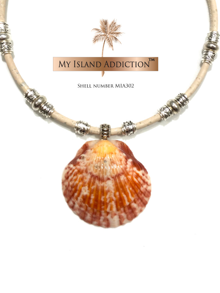 Orange Shell Choker Necklace