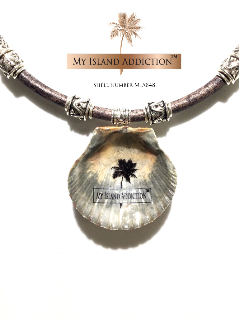 Artisan shell jewelry Halo Duet Coastal Choker Necklace MIA848